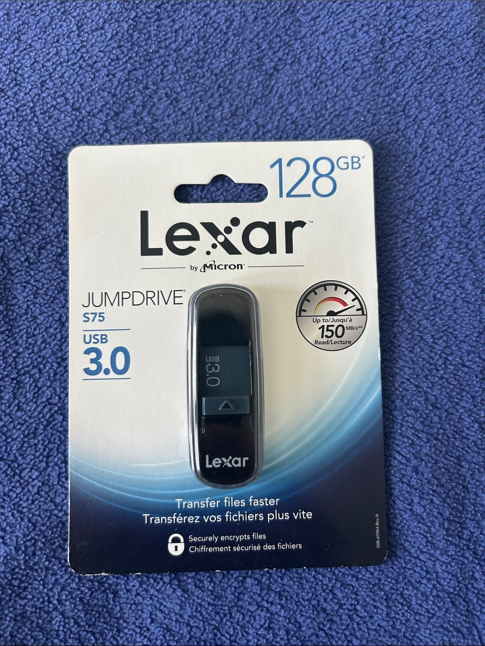 Lexar JumpDrive S75 128GB USB 3.0 Flash Drive - Black